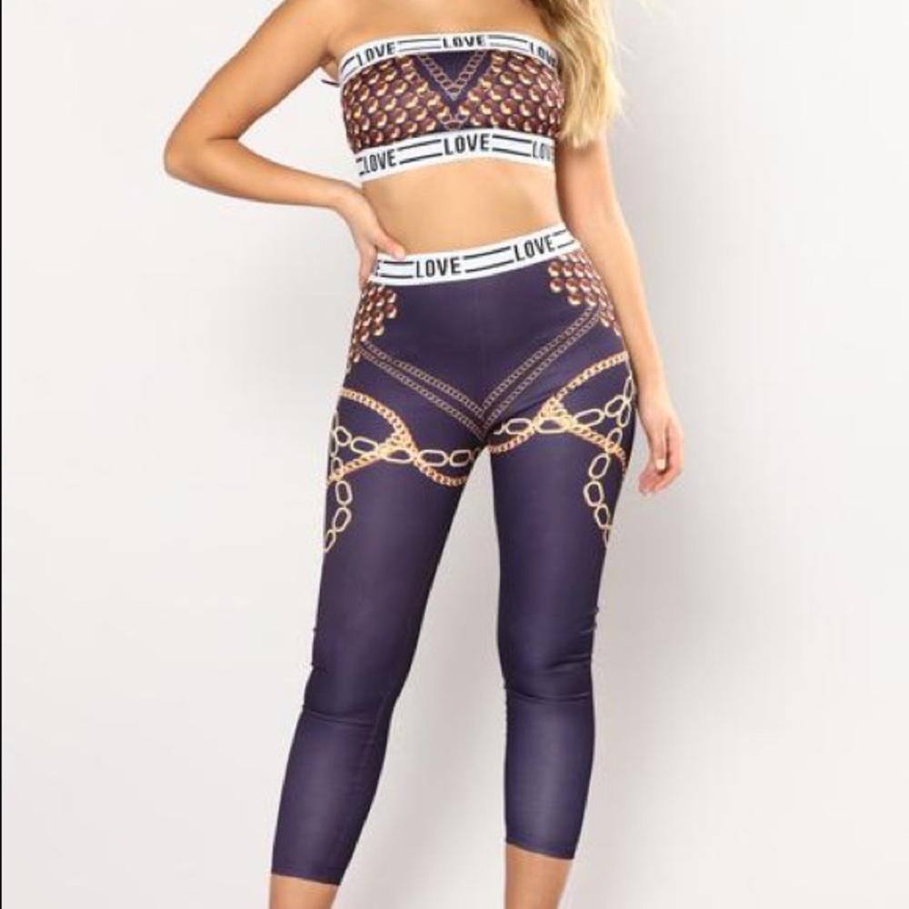 FASHION NOVA 2pc LOVE CHAIN SET❤️‍🔥
